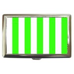 Vertical Stripes - White and Neon Green Cigarette Money Case