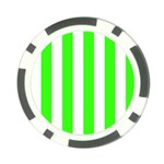 Vertical Stripes - White and Neon Green Poker Chip Card Guard