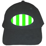 Vertical Stripes - White and Neon Green Black Cap