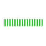 Vertical Stripes - White and Lime Green Flano Scarf (Mini)