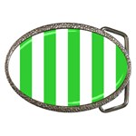 Vertical Stripes - White and Lime Green Belt Buckle
