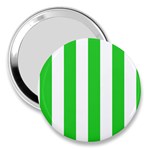 Vertical Stripes - White and Lime Green 3  Handbag Mirror