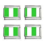 Vertical Stripes - White and Lime Green 9mm Italian Charm (4 pack)