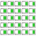 Vertical Stripes - White and Lime Green 9mm Italian Charm (25 pack)