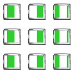 Vertical Stripes - White and Lime Green Mega Link Italian Charm (9 pack)