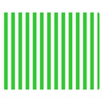 Vertical Stripes - White and Lime Green Double Sided Flano Blanket (Medium)