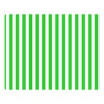 Vertical Stripes - White and Lime Green Double Sided Flano Blanket (Large)