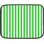Vertical Stripes - White and Lime Green Fleece Blanket (Mini)