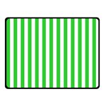 Vertical Stripes - White and Lime Green Fleece Blanket (Small) (One Side)