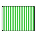 Vertical Stripes - White and Lime Green Double Sided Fleece Blanket (Small) (Two Sides)
