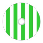 Vertical Stripes - White and Lime Green CD Wall Clock