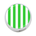 Vertical Stripes - White and Lime Green 4-Port USB Hub (One Side)