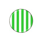 Vertical Stripes - White and Lime Green Hat Clip Ball Marker (10 pack)