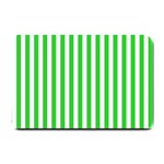 Vertical Stripes - White and Lime Green Small Doormat
