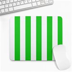 Vertical Stripes - White and Lime Green Large Mousepad