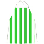 Vertical Stripes - White and Lime Green Full Print Apron