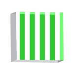Vertical Stripes - White and Lime Green 4 x 4  Acrylic Photo Block