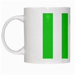 Vertical Stripes - White and Lime Green White Mug