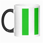 Vertical Stripes - White and Lime Green Morph Mug
