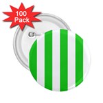 Vertical Stripes - White and Lime Green 2.25  Button (100 pack)