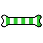 Vertical Stripes - White and Lime Green Magnet (Dog Bone)
