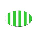 Vertical Stripes - White and Lime Green Sticker (Oval)