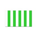 Vertical Stripes - White and Lime Green Sticker Rectangular (100 pack)
