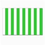 Vertical Stripes - White and Lime Green Postcard 4  x 6 