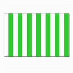 Vertical Stripes - White and Lime Green Postcards 5  x 7  (Pkg of 10)