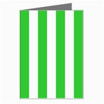 Vertical Stripes - White and Lime Green Greeting Card