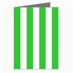 Vertical Stripes - White and Lime Green Greeting Cards (Pkg of 8)