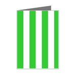 Vertical Stripes - White and Lime Green Mini Greeting Card