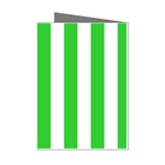 Vertical Stripes - White and Lime Green Mini Greeting Cards (Pkg of 8)