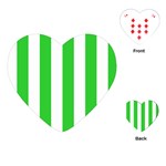 Vertical Stripes - White and Lime Green Playing Cards (Heart)