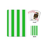 Vertical Stripes - White and Lime Green Playing Cards (Mini)