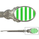 Vertical Stripes - White and Lime Green Letter Opener