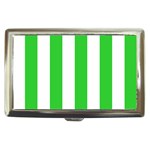 Vertical Stripes - White and Lime Green Cigarette Money Case