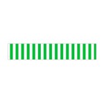 Vertical Stripes - White and Dark Pastel Green Flano Scarf (Mini)