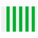Vertical Stripes - White and Dark Pastel Green Large Glasses Cloth (2 Sides)