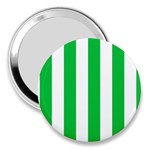 Vertical Stripes - White and Dark Pastel Green 3  Handbag Mirror