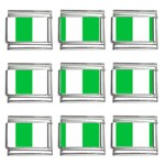 Vertical Stripes - White and Dark Pastel Green 9mm Italian Charm (9 pack)