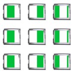 Vertical Stripes - White and Dark Pastel Green Mega Link Italian Charm (9 pack)