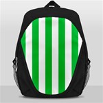 Vertical Stripes - White and Dark Pastel Green Backpack Bag