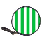 Vertical Stripes - White and Dark Pastel Green Classic 20-CD Wallet