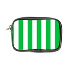 Vertical Stripes - White and Dark Pastel Green Coin Purse