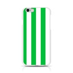 Vertical Stripes - White and Dark Pastel Green Apple iPhone 6/6S Silicone Case (Transparent)