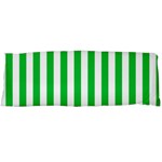 Vertical Stripes - White and Dark Pastel Green Body Pillow Case (Dakimakura) (One Side)