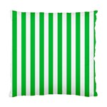 Vertical Stripes - White and Dark Pastel Green Standard Cushion Case (One Side)
