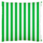 Vertical Stripes - White and Dark Pastel Green Large Cushion Case (Two Sides)
