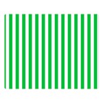 Vertical Stripes - White and Dark Pastel Green Double Sided Flano Blanket (Large)